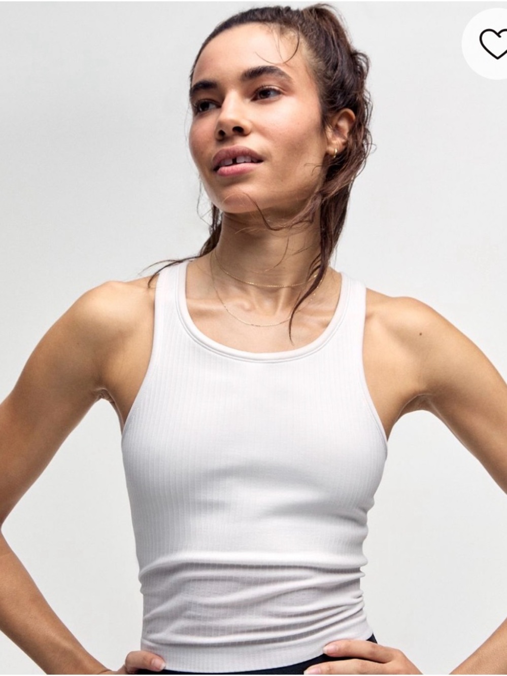 lululemon athletica White Ribbed Tank with Racerback Style
